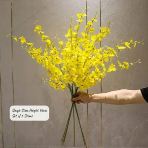 Künstlicher gelber Orchideenstrauß 96cm für die Heimdekoration
