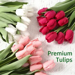 High-End Artificial Tulip Real Touch Moisturizing Faux Flower For Home Decor Photography Props Wedding Decoration Silk Flowers