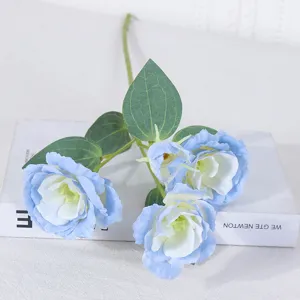 Elegant 4-head artificial Lisianthus flower branch for home and wedding decor