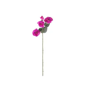 Elegant artificial 4-head magenta Lisianthus flower spray for wedding and home decor