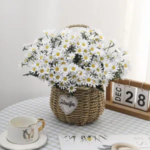 Artificial Silk Daisy Bouquet Nine Heads Dutch Chrysanthemum Chamomile For Home Decor Photography Props Fake Floral Arrangement