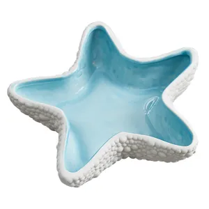 Vassoio per gioielli in ceramica a forma di stella marina in stile mediterraneo