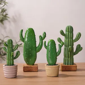 Adornos de cactus de resina nórdica para decorar el salón y el dormitorio.