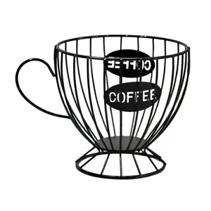 Nordischer schwarzer Kaffeekapselhalter in Tassenform Aufbewahrungskorb für Tisch (91 chars)