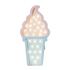 Decorative wooden ice cream shaped marquee light for kids bedroom nursery night lamp
