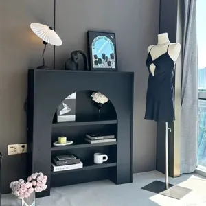 Σύγχρονο μαύρο τοξωτό διακοσμητικό ντουλάπι τζακιού για σπίτι και στούντιο