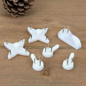 White plastic non-marking seamless hooks for picture frames and wall hangings
