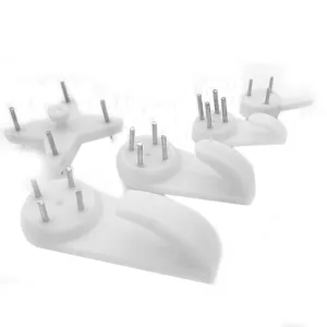 Set of white invisible non-trace wall hooks for hanging picture frames