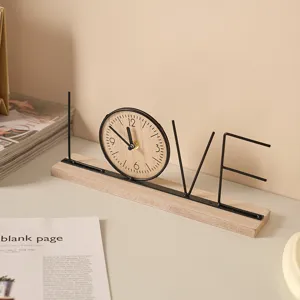 European Creative Desktop Clock Decoration Metal Iron HOME LOVE Letter Desk Clock For Living Room Office Desktop Ornament