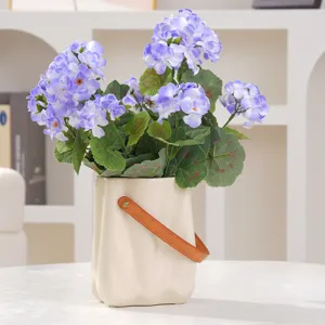 Bouquet d'Hortensias Artificiels Fleurs en Soie Arrangement Floral pour Décoration Table Maison Mariage Fête Accessoire Photo