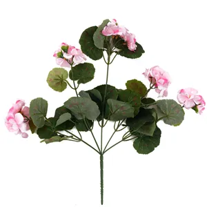 Buisson de géranium artificiel rose élégant pour décoration de table et de mariages