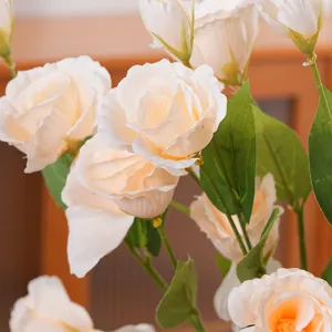 Lifelike artificial white Lisianthus flowers for modern home and wedding decor arrangements