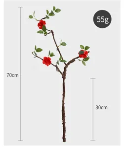 Rama de magnolia artificial para decoración Zen china, 70 cm de altura y 55 g de peso