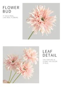 Detailed macro view of realistic pink artificial Gerbera Daisy for modern home decor