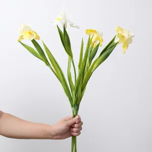 Artificial PU iris flowers decorative fake plant floral arrangement for home and party decor.