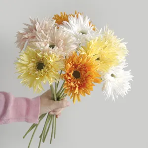 Realistic artificial gerbera daisy bouquet in mixed colors for modern minimalist home decor