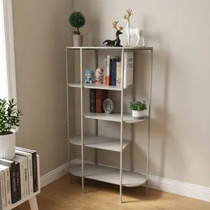 Étagère de rangement moderne en fer à plusieurs niveaux pour décoration intérieure