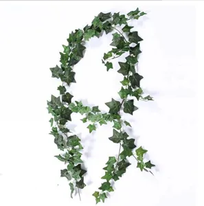 2M Artificial Ivy Vine Silk Fabric Green Leaves Garland For Home Garden Wall Hanging Wedding Party Decoration Faux Foliage