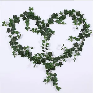 Close-up of two meters artificial ivy vines arranged in a decorative double heart shape