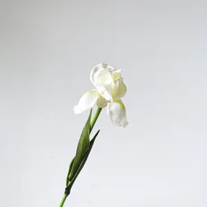 Artificial white iris flower PU touch fake floral decoration for home room table decoration