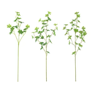 Drie kunstmatige Japanse klokjesbloem takken met groene bladeren voor huisdecoratie bruiloft
