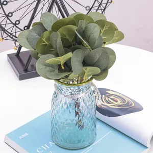 Artificial Eucalyptus Stem Silk Flower Leaves Faux Greenery Branch For Home Wedding Party Decoration Photography Props