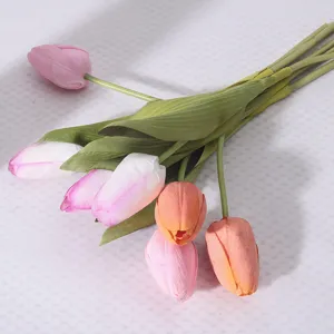 High-end artificial tulips with real-touch petals for home decor and photography props