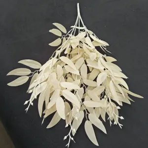 Cream white artificial willow leaf bundle for wedding and home decoration