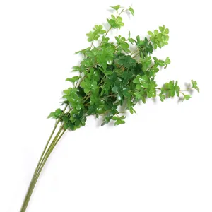Kunstmatige Japanse klokjesbloem groen tak met zes-bladige bladeren voor decoratie