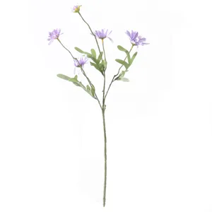 Artificial purple daisy flower stem for pastoral style home decoration and wedding props