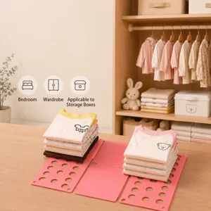 Pink clothes folding board laundry organizer for fast t-shirt and baby garment folding