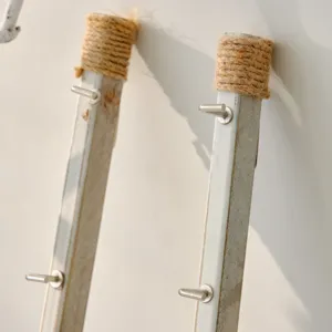 Ganchos de pared de madera maciza estilo mediterráneo con forma de remo vintage