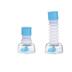 Flexible 360 degree rotating kitchen faucet sprayer extender with a telescopic bellows design