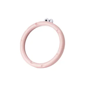 Süßer rosa Desktop-Make-up-Spiegel mit Cartoon-Augen und einem Käse-Design-Rahmen