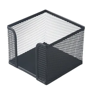 Porte-notes en maille métallique noire organisateur de bureau rangement.