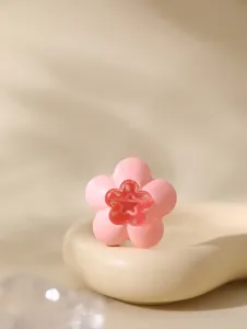Close-up of a cute pink flower-shaped aromatherapy diffuser box for home use