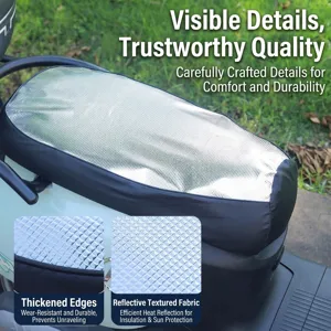 Heat insulating silver reflective seat cover for electric scooter with sun protection