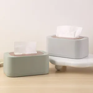 Minimalist Nordic style tissue box with wood texture lid for home and desk storage