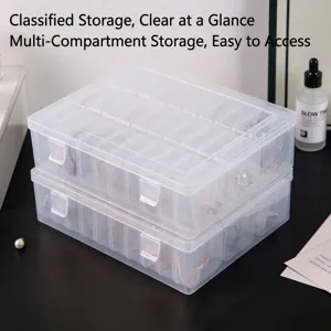 Transparent PP plastic organizer box with multi-compartment storage for small items