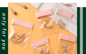 Close-up of pink EVA anti-oxidation bags for jewelry storage and protection