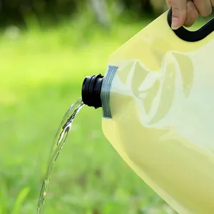 Portable large capacity yellow foldable water storage bag for outdoor camping and hiking use
