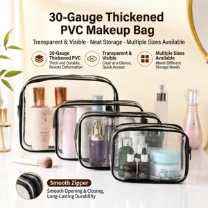 Borsa da Trucco Trasparente in PVC Impermeabile Trousse da Viaggio per Articoli da Toeletta Organizer per Cosmetici Ispessito per Uomo Donna