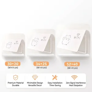 Minimalist white wall-mounted electric meter box cover available in three sizes