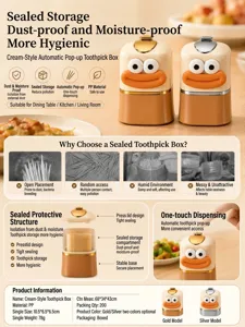 Automatic bird-shaped toothpick dispenser with pop-up lid and press design features