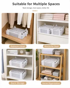 Efficient stackable white clothes folding boards for closet and dormitory organization
