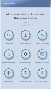 Infographie des fonctions du purificateur d'air portable avec technologie intelligente