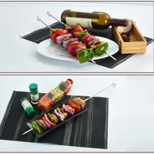 52 cm dicke Grillspieße aus Edelstahl mit Ringgriff für Fleisch- und Gemüsespieße