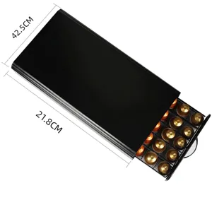 Schwarze 50-Kapsel Kaffeeschublade, 42.5x21.8 cm, ideal als Kaffeemaschinen-Unterbau