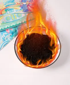 Close-up detail of internal black heating powder for self-heating warming patches
