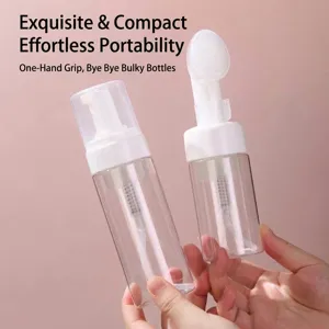 Lot de flacons pompe moussants portables pour nettoyant visage et mousse, pack de 2